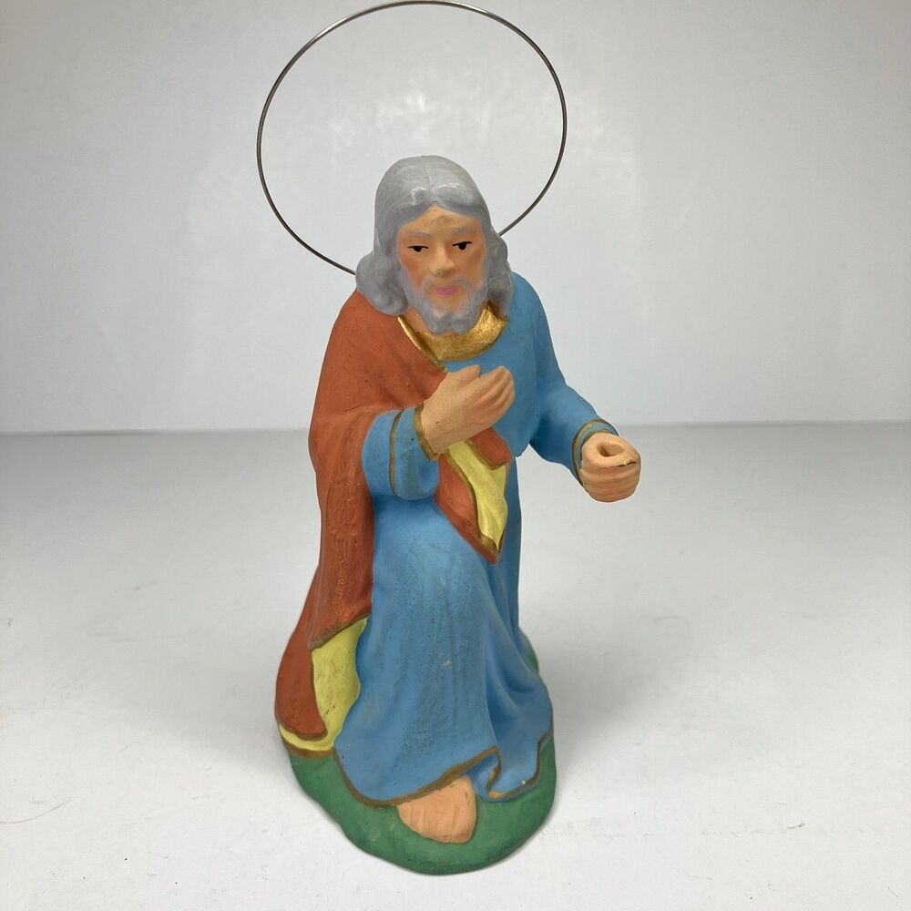 Nativity Set Joseph Replacement Ceramic Figure 5” Christmas No Shepard Hook Vtg